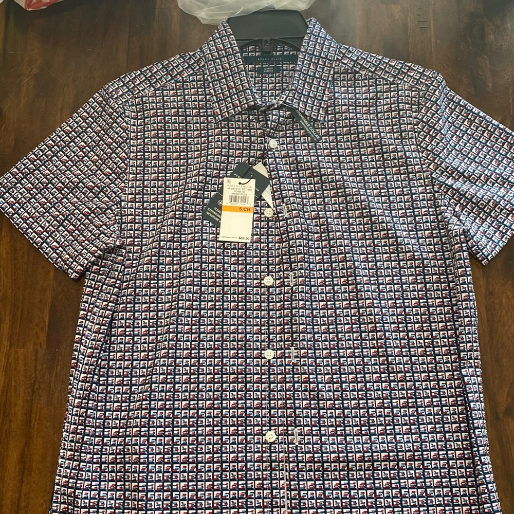 Perry Ellis Slim Fit Stretch Button Up Size S